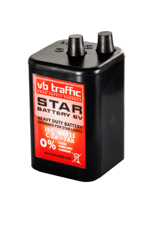 Bateria STAR 6V/7 Ah cynkowo-powietrzna do zasilania lamp drogowych.
