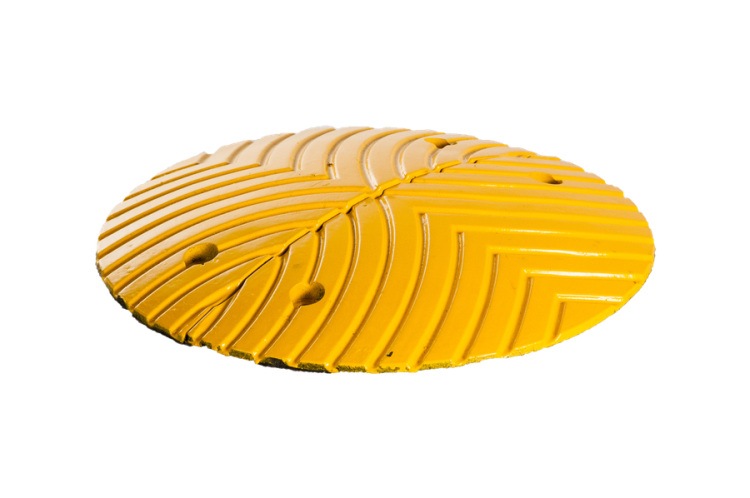 Próg podrzutowy SLOWLY 5 zakończenie żółte 40x20x5cm element końcowy zapewniający łagodny zjazd.