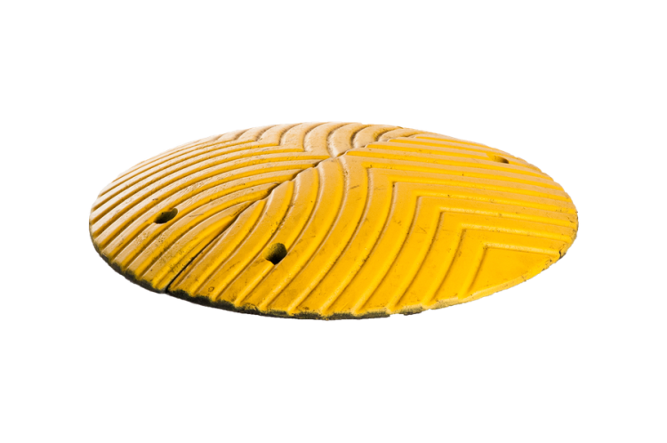 Próg podrzutowy SLOWLY 7 zakończenie żółte 50x25x7cm bezpieczne wykończenie krawędzi progu 7 cm.