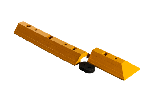Separator ruchu ciągły zakończenie U-25 wyprofilowany element zamykający linię separacji.
