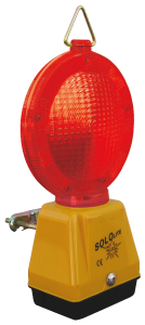 Lampa drogowa zmierzchowa Sololite LED Czerwona do wygradzania miejsc niebezpiecznych.