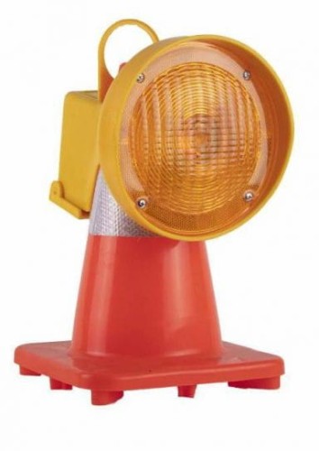 Lampa drogowa na pachołek CONESTAR 1000 żółta ze specjalnym uchwytem montażowym.