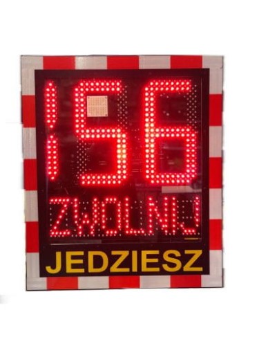 Radar Prędkości SPEED LUX wyświetlacz informujący o prędkości pojazdu.