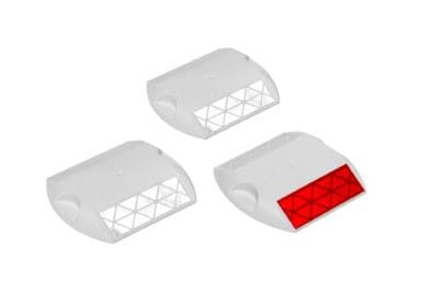 Kocie oczko PVC biało/białe plastikowy marker drogowy do tymczasowego lub stałego oznaczania pasów.