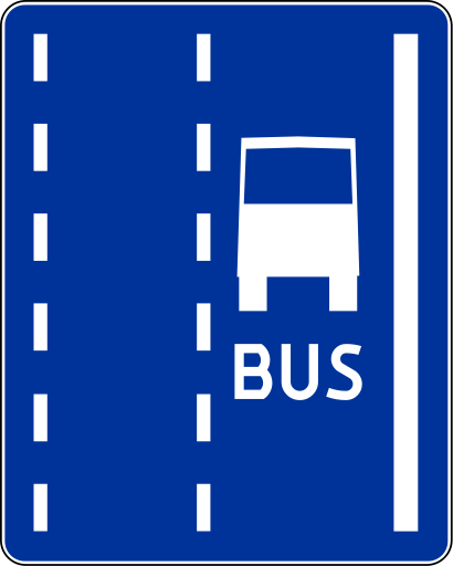 Znak informacyjny D-12 pas ruchu dla autobusów rozmiar 600X750 Średni folia Typ 1 na drogi gminne.