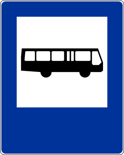 Znak informacyjny D-15 przystanek autobusowy rozmiar 600X750 Średni folia Typ 1 na drogi gminne i powiatowe.