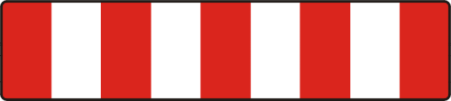U-20b zapora drogowa pojedyncza szeroka 2750x500 typ 1 szeroka tablica odblaskowa do wygradzania robót drogowych.