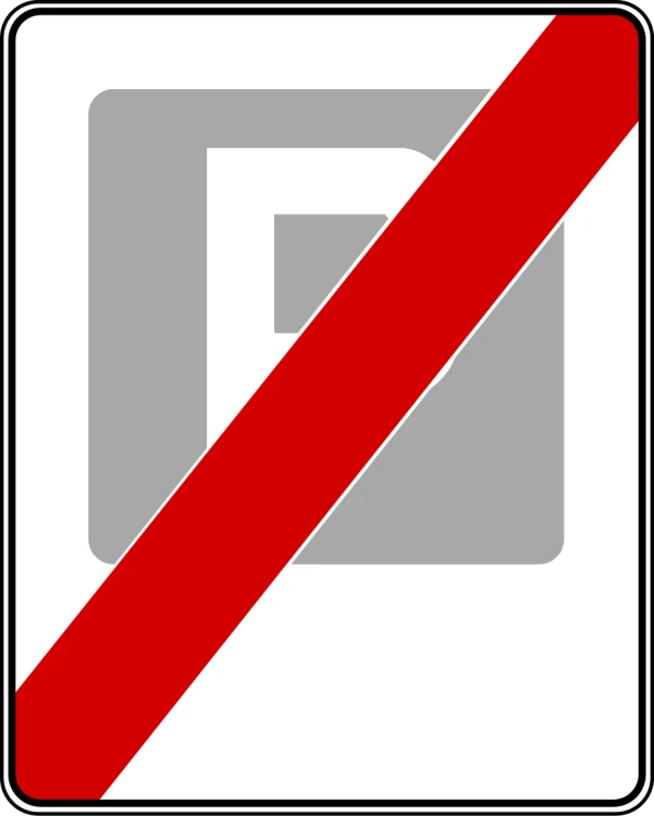 Znak D-45 koniec strefy parkowania rozmiar 400x600 typ 2 certyfikowany znak drogowy oznaczający wyjazd z obszaru ograniczonego postoju.