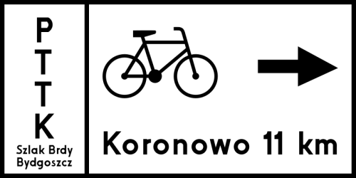 R-3 200x400 typ 1 Tablica szlaku rowerowego lokalnego odblaskowy znak kierunkowy dla turystyki rowerowej.