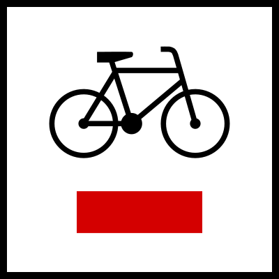R-1 200x200 typ 1 Szlak rowerowy lokalny kwadratowy znak informacyjny wyznaczający trasę rowerową.