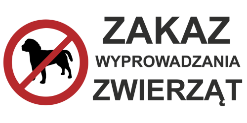 Tabliczka - Zakaz wyprowadzania zwierząt 250x600 odblaskowa tabliczka porządkowa do montażu w parkach i na osiedlach.