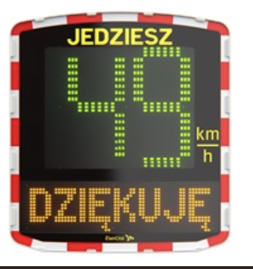 Radar prędkości MP-DP1 wycena indywidualna aktywny znak prewencyjny z wyświetlaczem LED dyscyplinujący kierowców na drodze.