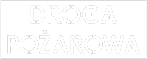 Szablon malarski DROGA POŻAROWA precyzyjny szablon do wyznaczania stref dostępu dla pojazdów ratowniczych i straży.