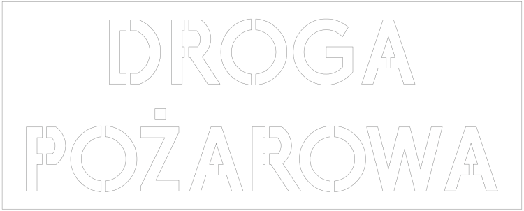 Szablon malarski DROGA POŻAROWA precyzyjny szablon do wyznaczania stref dostępu dla pojazdów ratowniczych i straży.
