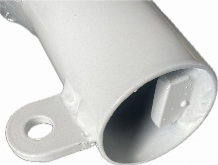 Słupek blokujący u-12c składany, zamykany na kłódkę fi-60 h-1100mm biało-czerwony stalowy słupek uchylny do kontroli dostępu.