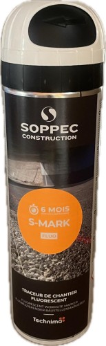 Farba geodezyjna S-Mark 500 ml Biała (trwałość 6 miesięcy) spray do szybkich pomiarów i oznaczeń na placu budowy i jezdni.