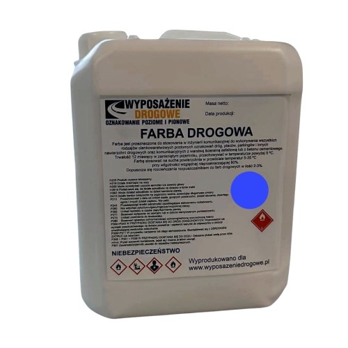 Farba drogowa niebieska 5kg RAL 5017 certyfikowana farba do oznaczania stanowisk postojowych dla osób niepełnosprawnych.
