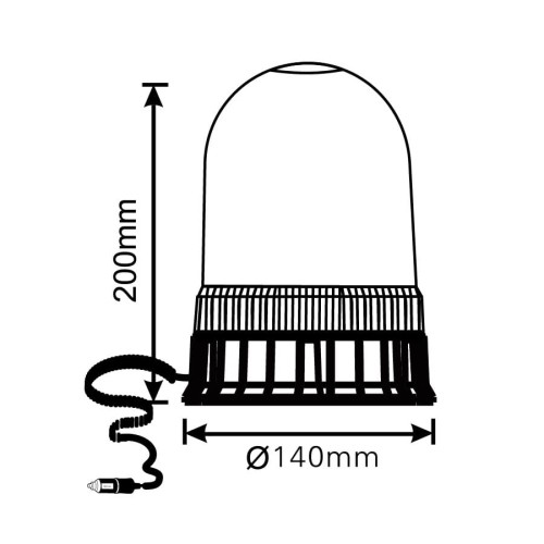 Lampa błyskowa 24 LED*3W R65 R10 magnes ALR0015-2 magnetyczny kogut ostrzegawczy z homologacją do pracy w ruchu drogowym.