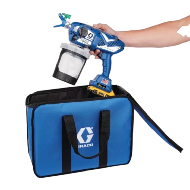 GRACO Ultra Airless HH Cordless - pistolet mobilny pistolet akumulatorowy do malowania natryskowego bez konieczności stałego zasilania.