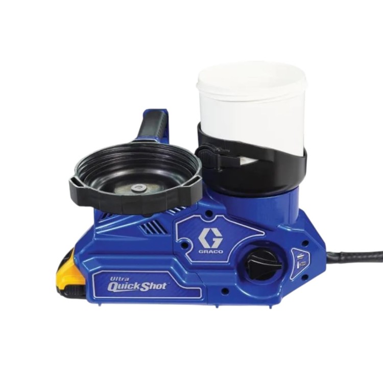 GRACO Ultra QuickShot - pistolet innowacyjny pistolet natryskowy z elektronicznym sterowaniem spustu do błyskawicznych prac wykończeniowych.