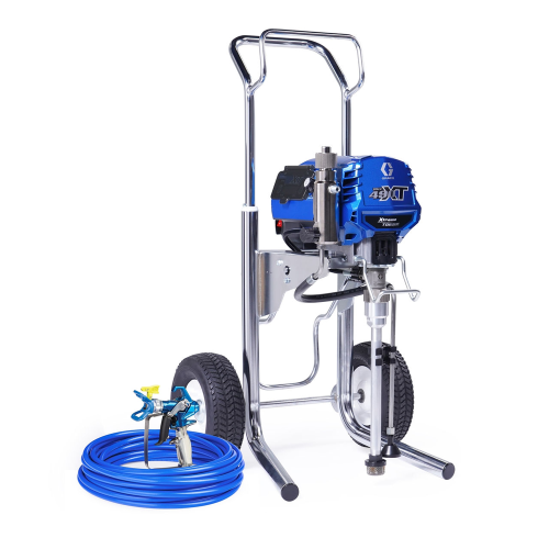 GRACO Ultra max 490 XT HIBOY - agregat malarski malowarka drogowa w wersji na wysokim wózku ułatwiającym transport na placu budowy.
