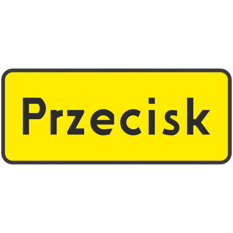 Tabliczka przecisk informacyjna pod znaki 250x600 mm typ 2 wytrzymała tablica ostrzegawcza o wysokich parametrach odblaskowych dla bezpieczeństwa robót.