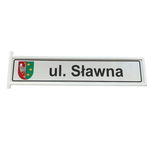 Tablica ulicowa dwustronna 165x750 mm typ 1 klasyczna tabliczka z nazwą ulicy wykonana z giętej blachy o wysokiej odporności na korozję.