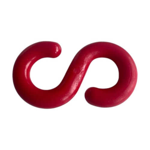 Złączka do łańcucha "s" czerwona plastikowy element łączący o intensywnym kolorze, ułatwiający szybki montaż barierek łańcuchowych.
