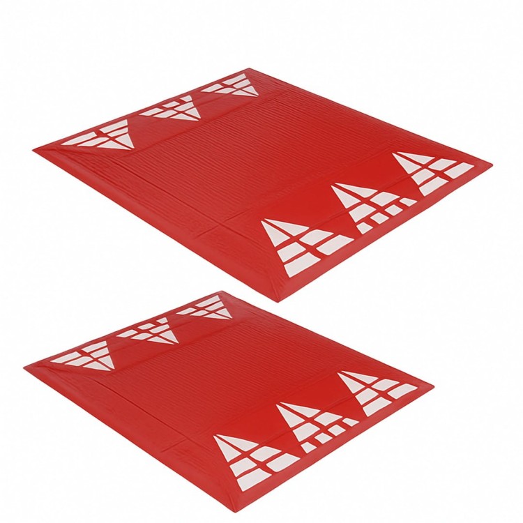 Próg zwalniający wyspowy quartet mały 2 szt. (komplet z akcesoriami), czerwono - biały 180x200cm modułowy próg poduszkowy wymuszający redukcję prędkości aut osobowych.