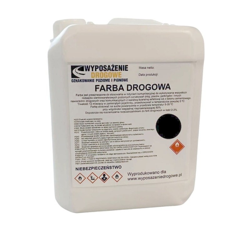 Farba drogowa czarna 5kg RAL 9004 profesjonalna farba drogowa na duze powierznie betonowe, parkingi, do rolnictwa, garaże