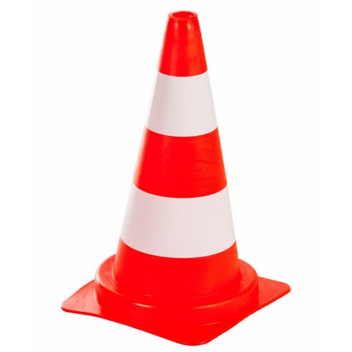 Pachołek drogowy PVC U-23 50 cm lekki mobilny pachołek ostrzegawczy do szybkich interwencji drogowych.