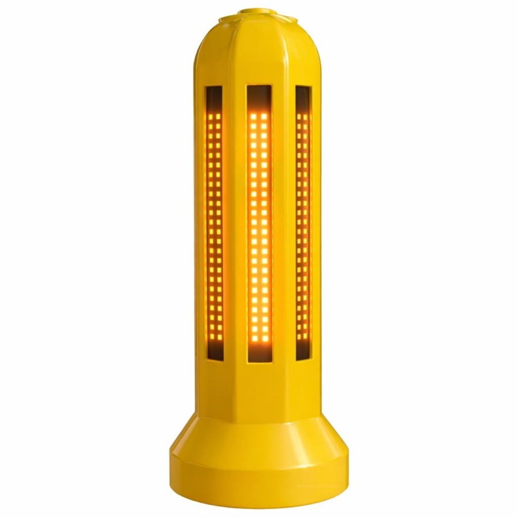 U-5c słupek przeszkodowy aktywny pylon aktywny okrągły diodowy led dwustronny czytelny z obu stron pylon u-5c z diodami led do oznaczania przeszkód na jezdni.