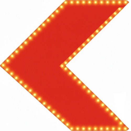 Znak aktywny u-3a, u-3b diodowy 600x600 mm led aktywna tablica prowadząca ułatwiająca pokonywanie ostrych zakrętów dzięki dynamicznemu podświetleniu.