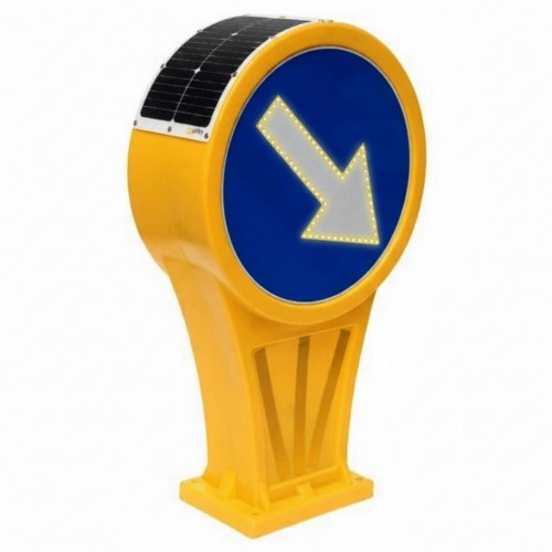 Aktywny znak u-5b fi 600 mm 2 typ led z własnym zasilaniem trwały znak nakazu z wbudowanym akumulatorem i diodami led o wysokiej wydajności świetlnej.