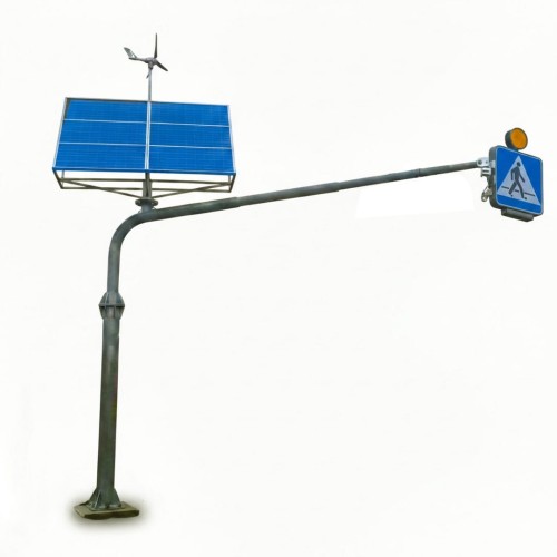 D-6 dwustronny z wysięgnikiem do 6 m, zasilanie hybrydowe zaawansowany system nadjezdniowy łączący energię słoneczną i wiatrową dla niezawodnej pracy.