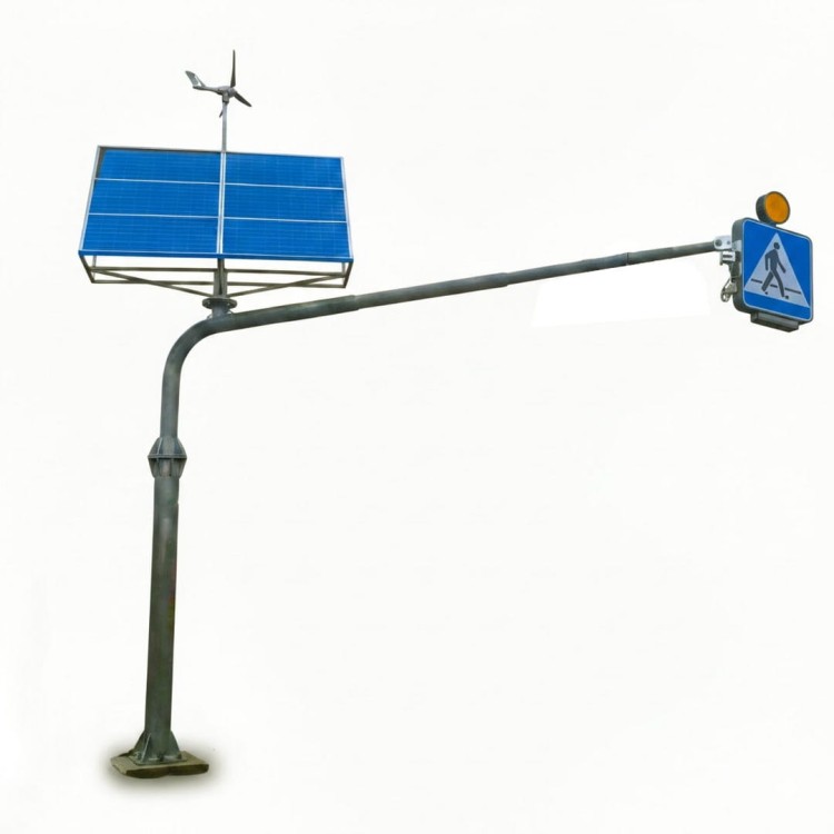 D-6 dwustronny z wysięgnikiem do 6 m, zasilanie hybrydowe zaawansowany system nadjezdniowy łączący energię słoneczną i wiatrową dla niezawodnej pracy.