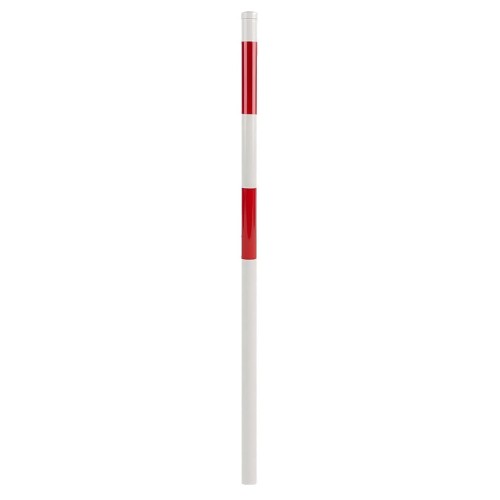 Słupek blokujący U-12c fi 60,3 mm h1500 mm wersja do wkopania biało-czerwona rura do znaku z zaślepką wciskaną.