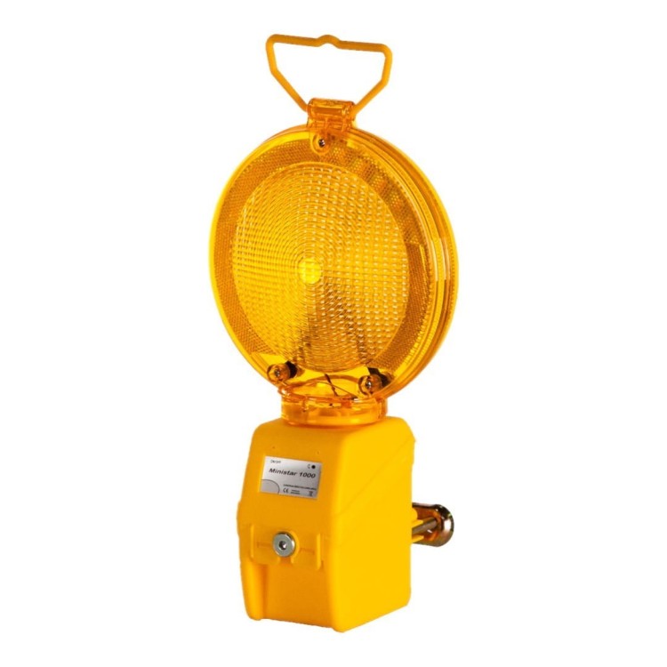 Lampa drogowa zmierzchowa MINISTAR 1000 żółta energooszczędny sygnalizator do oznakowania tymczasowego.