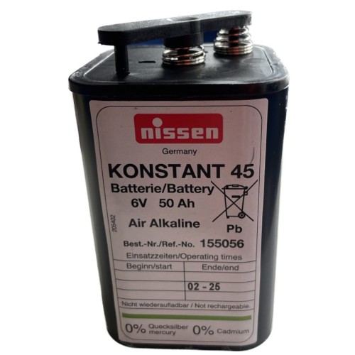 Nissen bateria Konstant 45, 6V, 45-50 Ah wysokopojemna bateria do urządzeń bezpieczeństwa ruchu o przedłużonym czasie działania.