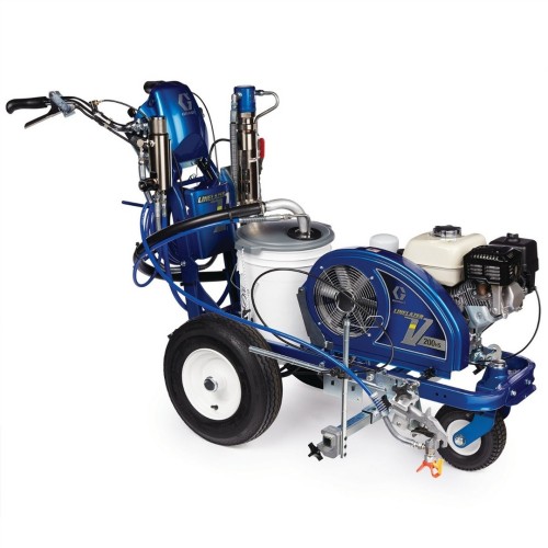 Graco malowarka drogowa linelazer v serii 200hs 1 pistolet profesjonalna maszyna z napędem hydraulicznym, gwarantująca precyzję i stałe ciśnienie przy malowaniu pasów.