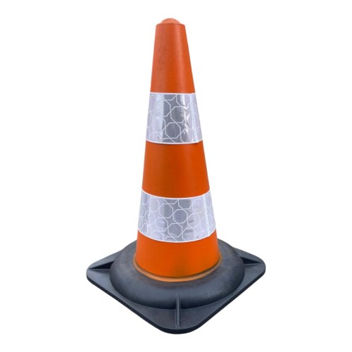 Pachołek drogowy 46 cm odblaskowy, elastyczny (1,10 kg) ms giętki pachołek z odblaskowym pasem, który nie pęka po najechaniu i zachowuje swój kształt.