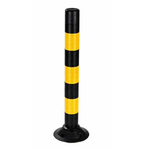 Słupek uchylny flexpin czarny 100 cm nowoczesny pylon parkingowy z gumowym przegubem, odporny na wielokrotne najeżdżanie i uderzenia.