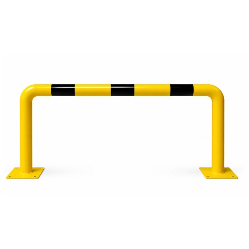 Odbojnica liniowa parkingowa 100 cm x 50 cm / fi 60 mm stalowa bariera ochronna mocowana do podłoża, zabezpieczająca ściany i infrastrukturę przed uderzeniami pojazdów.