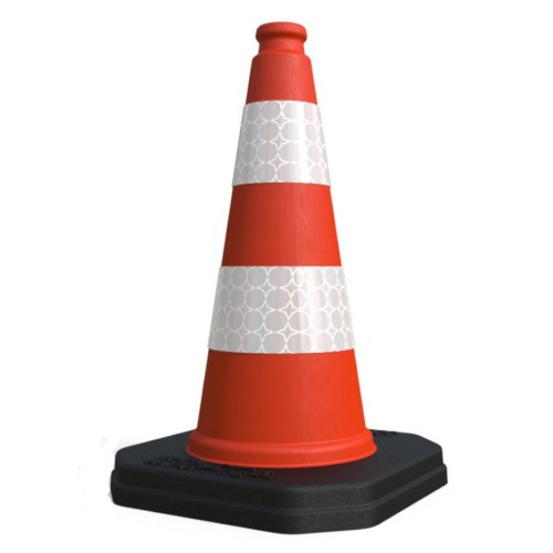 Pachołek drogowy 46 cm odblaskowy, elastyczny (2,2 kg) ms stabilny i giętki pachołek o zwiększonej masie, który nie ulega uszkodzeniom po najechaniu przez pojazd.