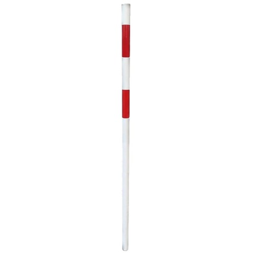 Słupek drogowy blokujący U-12c do wkopania / zabetonowania. Fi: 42 mm h: 1500 mm biało-czerwony stalowy element wygradzający do trwałego osadzenia w gruncie.