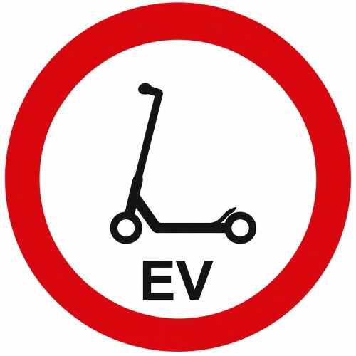 Znak zakaz wjazdu hulajnogi elektrycznej