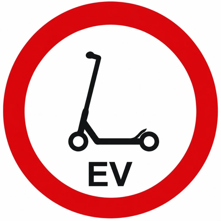 Znak zakaz wjazdu hulajnogi elektrycznej